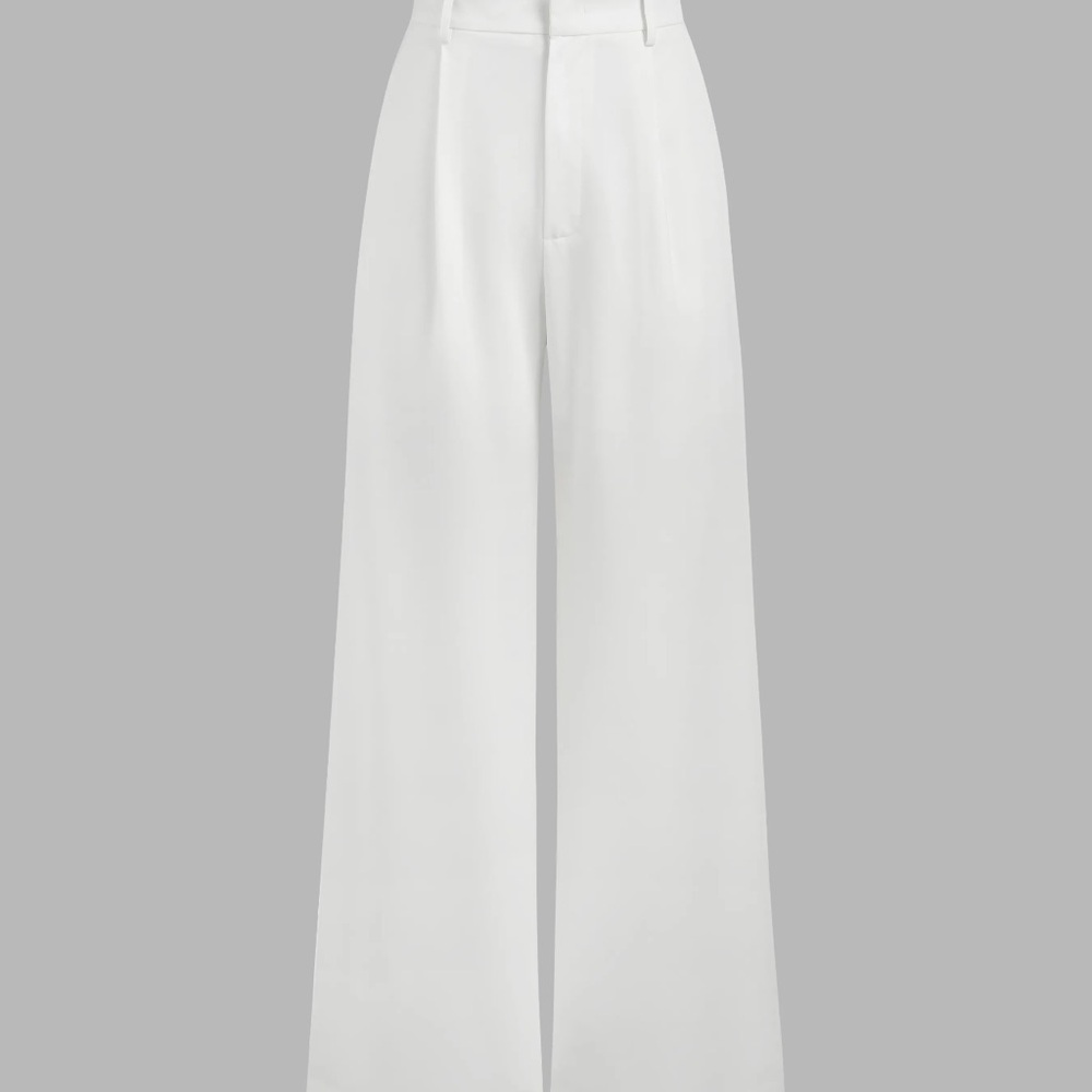 Elegant White Wide-Leg Pants